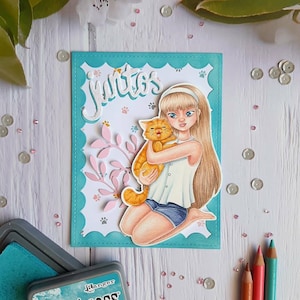 Mia. Digital stamps, digi stamp, digistamp, digital stamp, carding, scrapbooking, cardmaking, crafts, cats, dogs, animals lover