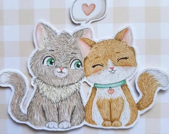 PNG Love of cats. Pack Digital stamp, digi stamp, digistamp, digital stamp, cards, scrapbooking, cardmaking, cats Love, Valentine's day