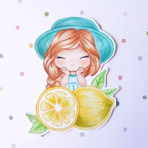 PNG Chibi Limone. Pacchetto di timbri digitali, timbro digitale, timbro digitale, timbro digitale, creazione di carte, scrapbooking, creazione di carte, estate, estate, spiaggia