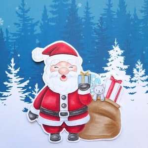 Papa Noel. Sellos digitales, digi stamp, digistamp, digital stamp, tarjetería, scrapbooking, cardmaking, manualidades, Santa Claus, Navidad