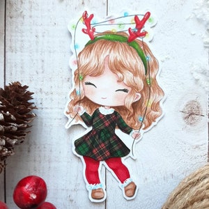 PNG Chibi Luces. Pack Sello digital, digi stamp, digistamp, digital stamp, tarjetería, scrapbooking, cardmaking, Navidad, Christmas, Xmas