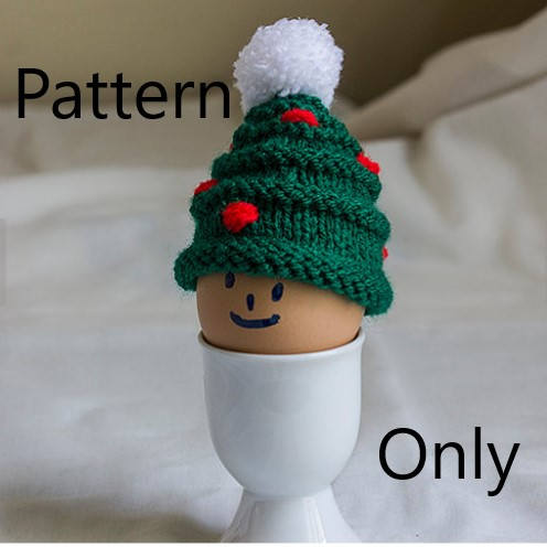 Christmas Tree Hat Egg Cosy Knitting Pattern