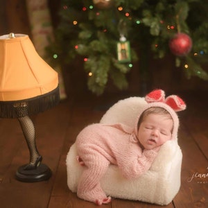 Knitting PATTERN- Christmas Story Inspired Newborn Outfit;Knitted romper new born outfit pattern; Knitted flat new born romper.