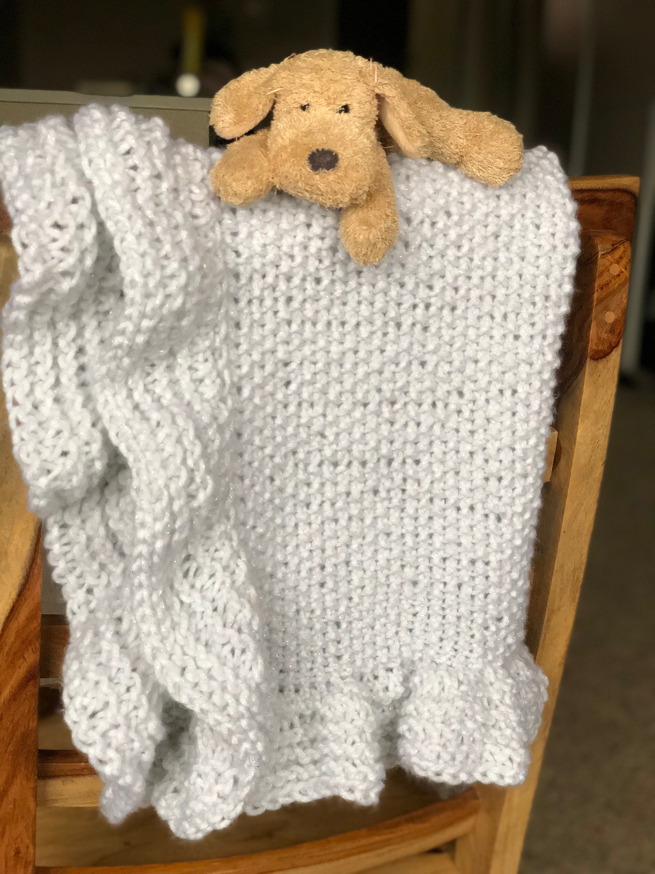 Ruffle Knitting Baby Blanket Patternknitting Pattern Etsy