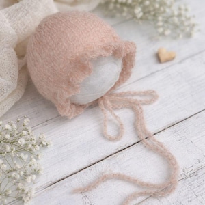 Ruffle Newborn Bonnet Knitting Pattern: Twisted Stitch PDF