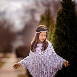 Knitting PATTERN- Knitted Asymmetrical Poncho- Oversized bulky yarn knitted poncho pattern