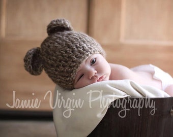 PDF Crochet PATTERN for baby hat- Newborn and 0-3M Teddy Bear Hat with Ears