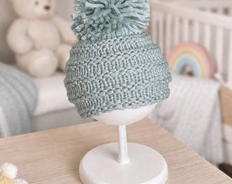 Classic Knit Baby Beanie Pattern | Newborn to Toddler Hat Knitting Pattern |