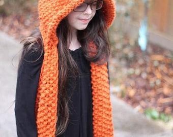 Knitted Fox Scarf Hood PATTERN: Children's Sizes 6-12 (PDF Pattern