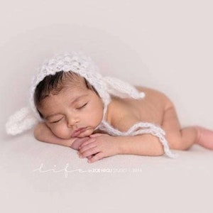 Knitting  Lamb Kid mohair PATTERN- Knitted Lace Lamb Bonnet