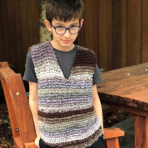 Knitted Unisex Vest Pattern- Knitting Clothing Pattern -Chunky yarn knit pattern-Knits for boys- Boys Vest knit pattern