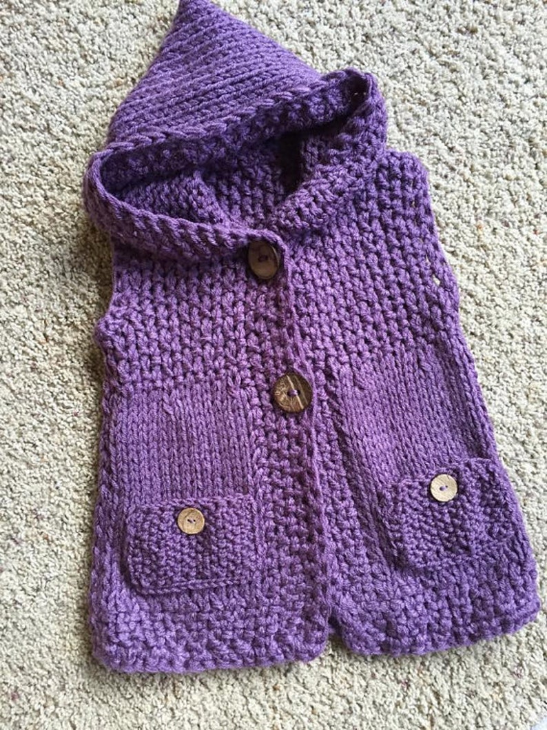 Knitting PATTERN Knitted Vest With Hood 2T 3T Size Pattern Etsy Knitting PATTERN Knitted Vest With Hood 2T 3T Size Pattern Etsy