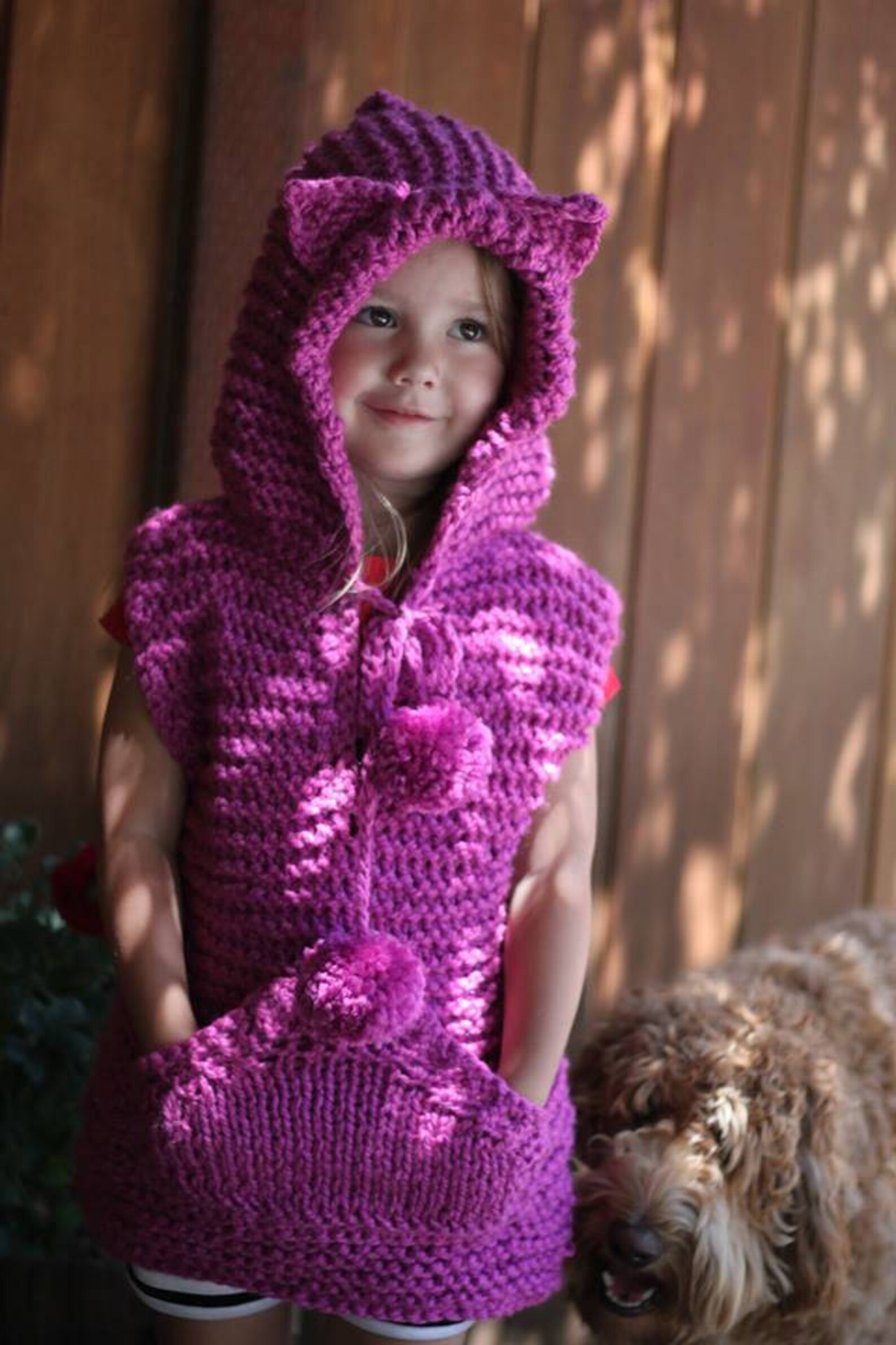 Knitting PATTERN Knitted Kitty Vest Toddler Size 35 Etsy