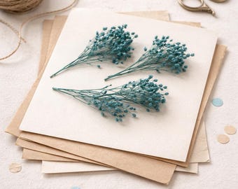 Teal Blue Dried Broom Branches – Boho Floral Arrangement Supply