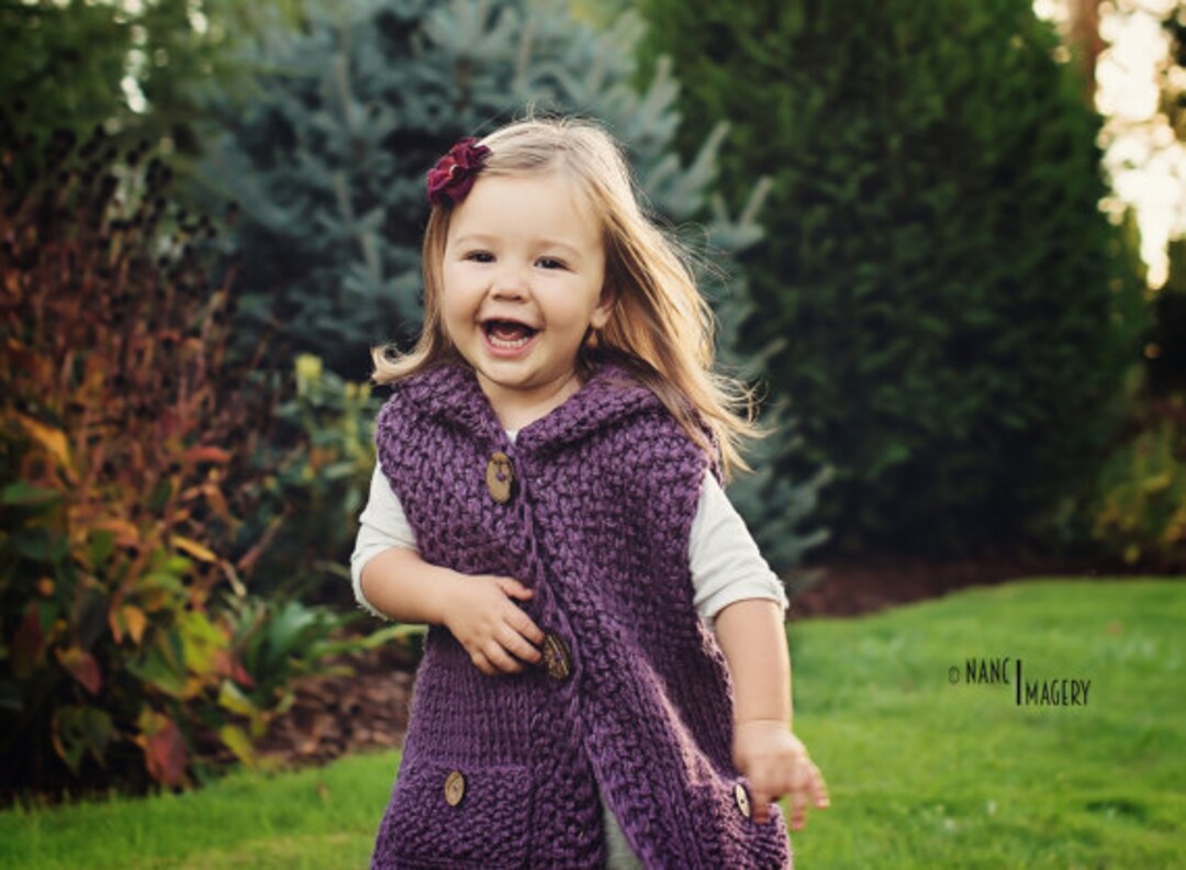 Knitting PATTERN Knitted Vest With Hood, 2T/3T Size Pattern - Etsy