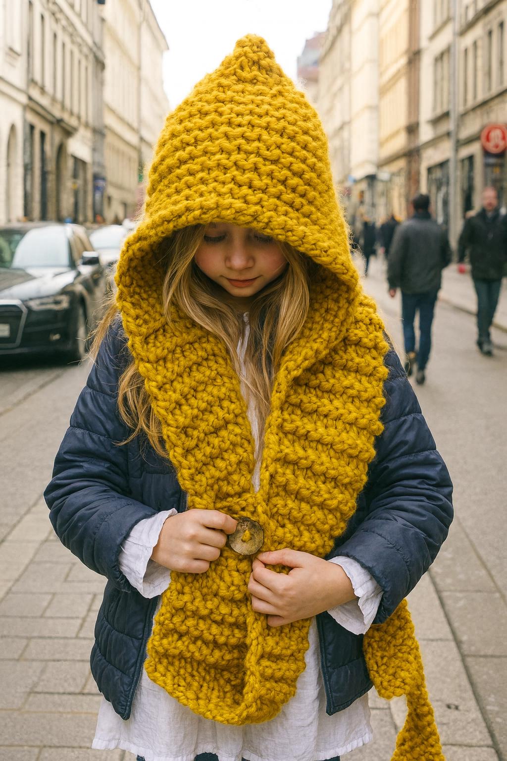 Chunky Knit Hooded Scarf - Etsy display picture 3