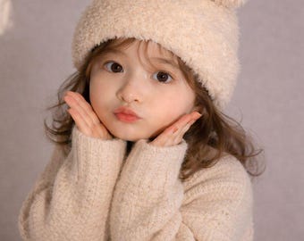 Teddy Bear Beanie Knitting Pattern | Plush Ear Hat (PDF Pattern)