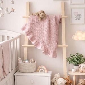 Rüschenmuster Babydecke Strickmuster, dickes Garn (PDF Anleitung)