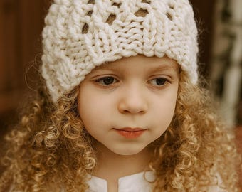 Ribbed Eyelet Hat Knitting Pattern | Baby, Child & Teen Sizes