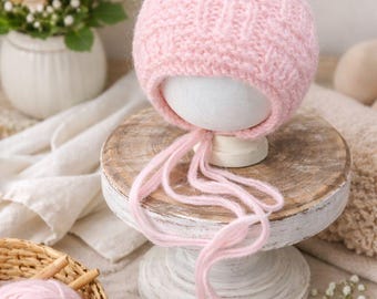 Bulky Yarn Baby Bonnet Knitting Pattern | Textured Knit Hat (PDF Pattern)