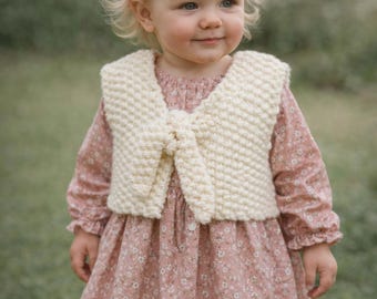 Moss Stitch Vest Knitting Pattern | Baby & Kids Vest | Knit Flat | Bulky Yarn | Beginner Friendly