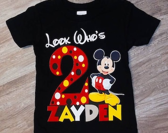 Look who's 2 Mickey Mouse Birthday Shirt