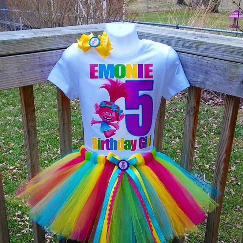 Princess Poppy Tutu Set Colorful Trolls