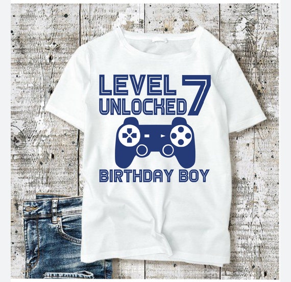 Level 7 unlocked, Level Up Gamer Shirt, 7th Birthday Shirt, Gamer Boy Birthday Shirt, Gamer Girl Birthday Shirt, Age 7 Birthday Game shirt