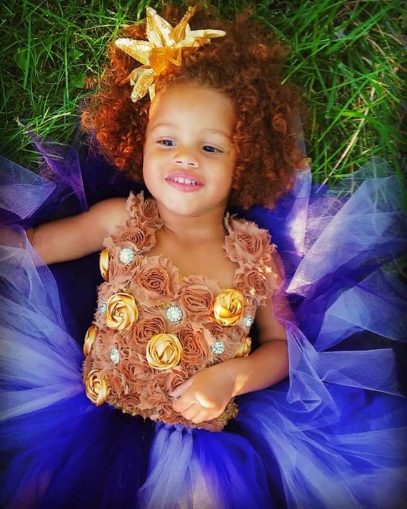 Purple and Gold Tutu Flower Girl Dress Etsy
