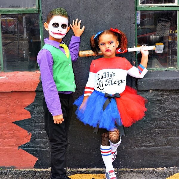 Harley Quinnn Costume Kids Etsy