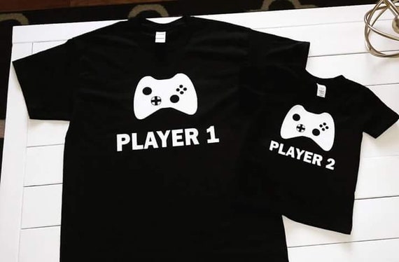 Player 1 and Player 2 Daddy and Kid Tshirt Set