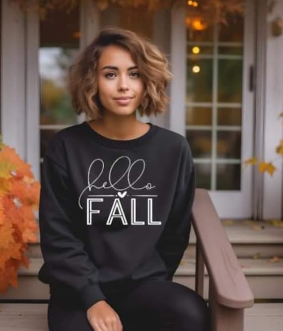 Hello Fall Sweatshirt| Fall Gear| It's Fall Y'all| Cozy Sweater| Sweater Weather| Autumn| Cozy Weather Clothing| Gifts for Mom| Halloween