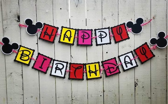 Mickey/Minnie Mouse Birthday Banner