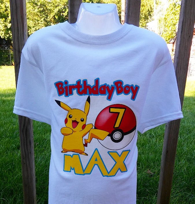 Pokemon GO Shirt Birthday Shirt Custom Name and Age Personalized Pokemon Shirt 