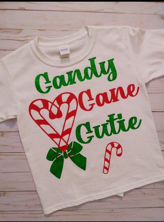 Candy Cane Cutie| Christmas Spirit week Shirt| Glittery Candy Cane T-Shirt| Funny Christmas Shirts for Kids and Adults, Women and girls