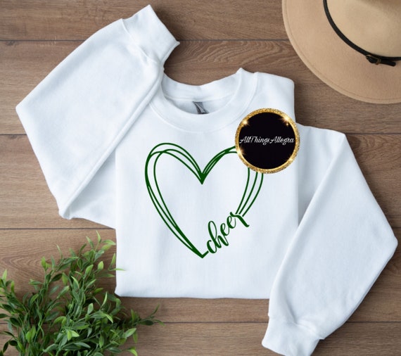 Cute Simplistic Heart Cheer Sweatshirt| Varsity Cheer Sweater| Sideline Cheer| Comp Cheer| Cheer Mom| Team Gift| Team Sweater| Captain