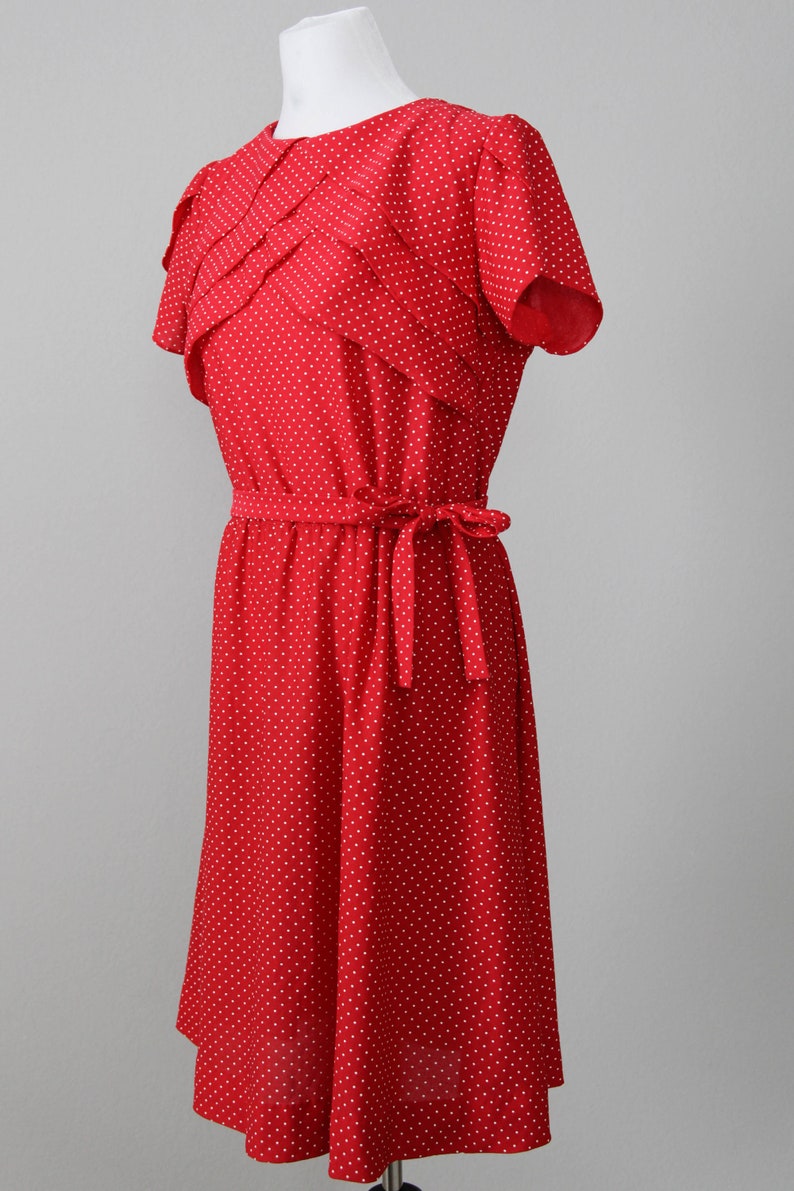 short red polka dot dress