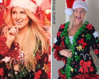 Ugly Christmas Sweater PRESALE,  3D Ugly Christmas Sweater Cardigan, Meghan Trainor Christmas Sweater, FREE SHIPPING