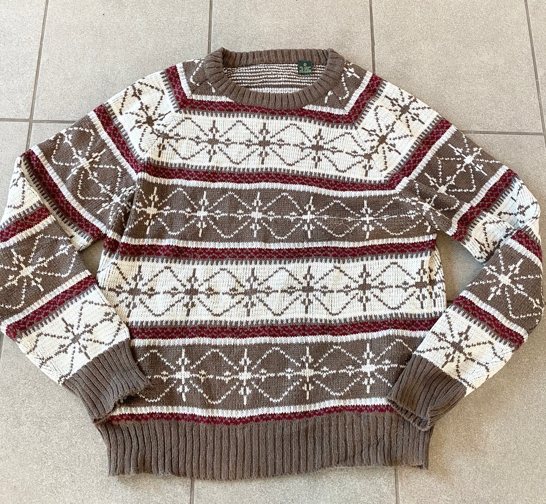 Mens Vintage Ski Sweater Mens Vintage Sweater Size XL Mens Etsy