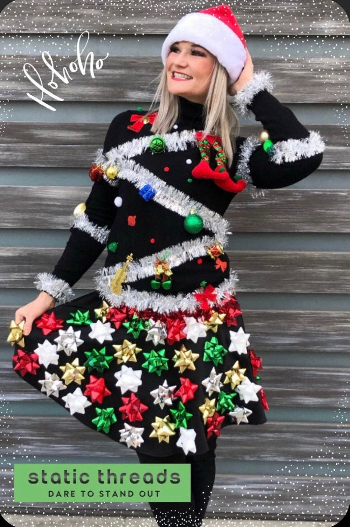 Ugly Christmas sweater contest you say? I crocheted the entire