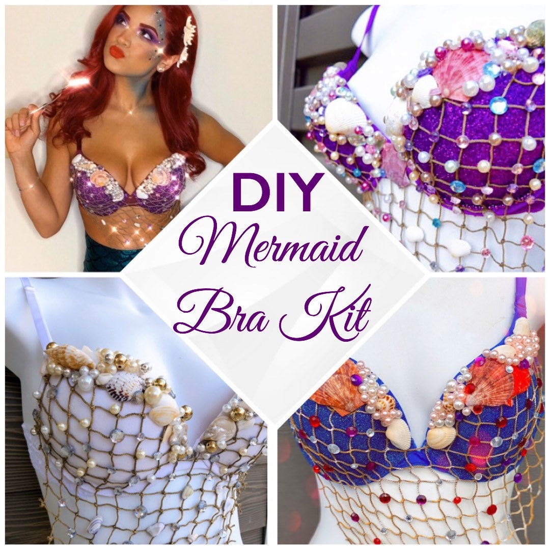 DIY Mermaid Bra Kit, Mermaid Rave Bra, Choose Color Bra NOT Included 