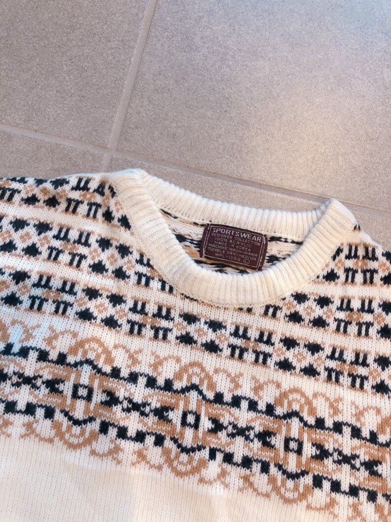 Mens Vintage Ski Sweater Mens Vintage Sweater Size Large Etsy