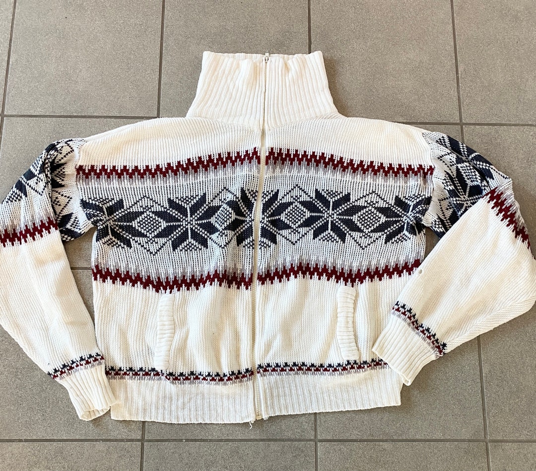 Mens Vintage Ski Sweater Mens Vintage Sweater Size Large Etsy