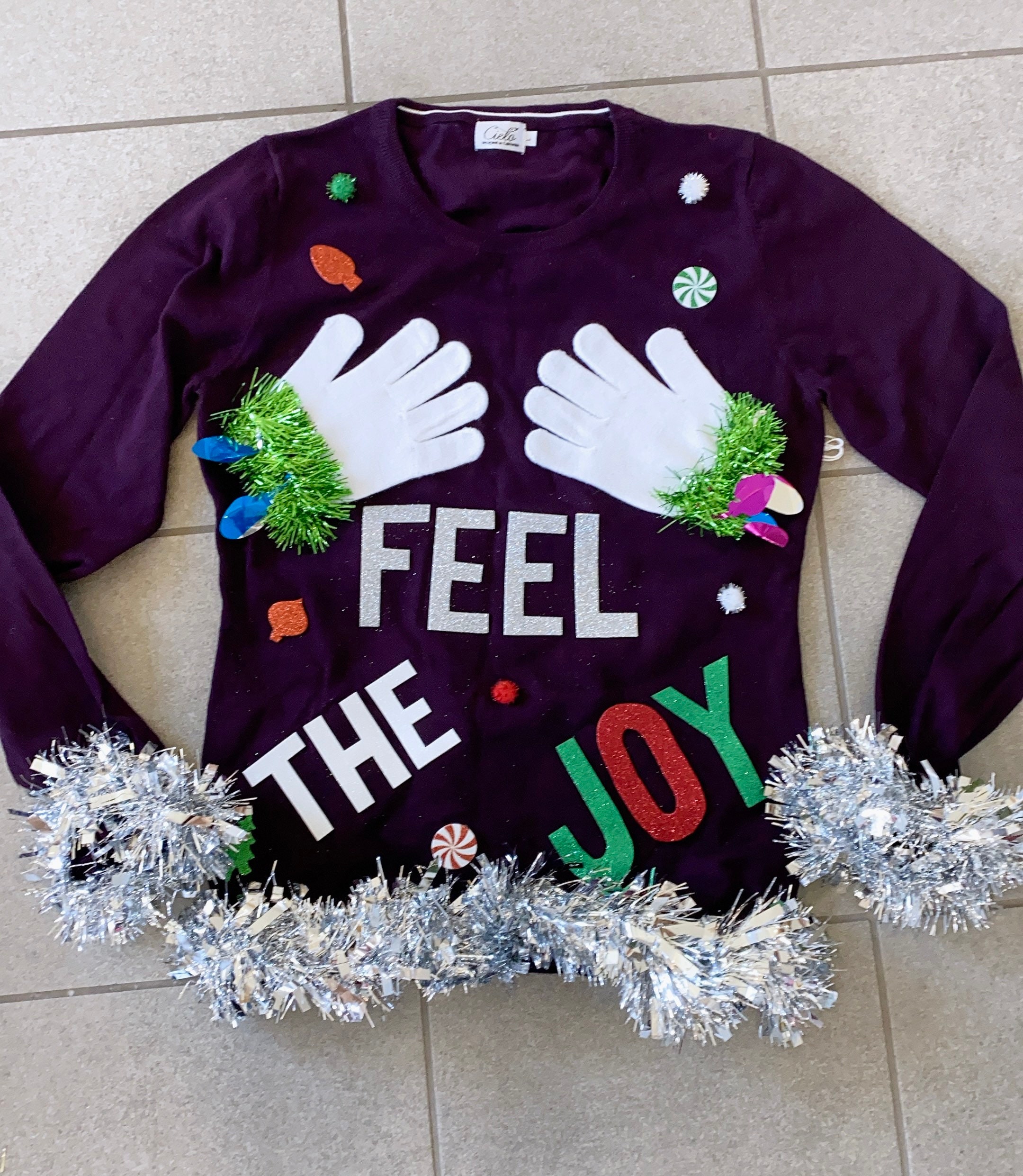 Feel the Joy Sweater Womens Ugly Christmas Sweater Ugly -  Canada