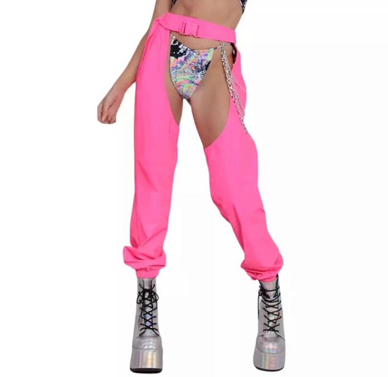 Festival Pants Neon Bottomless Chaps chain Sold Separately Etsy