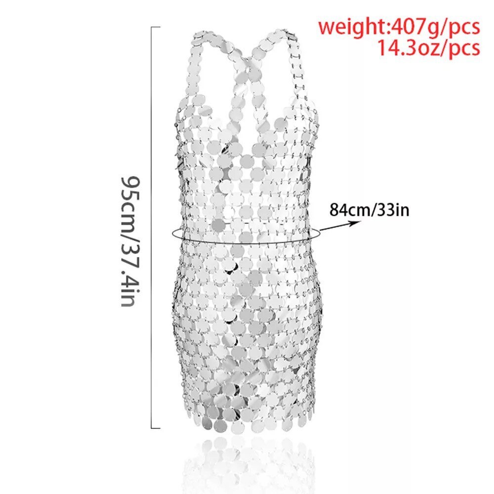 Shiny Mirror Dress Festival Dress Bling Womens Dress Etsy