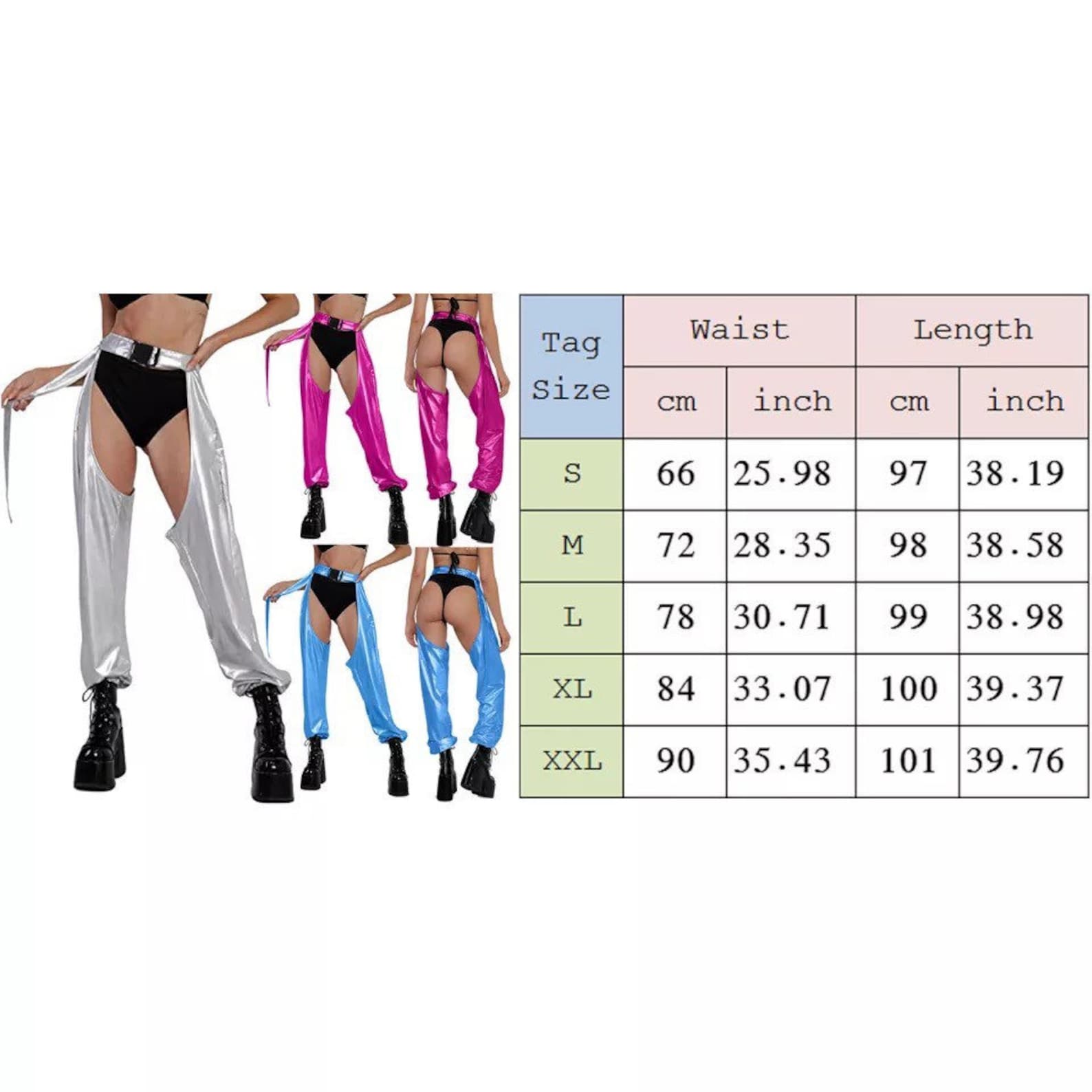 Festival Pants Bottomless Chaps Metallic Neon Chaps chain Etsy