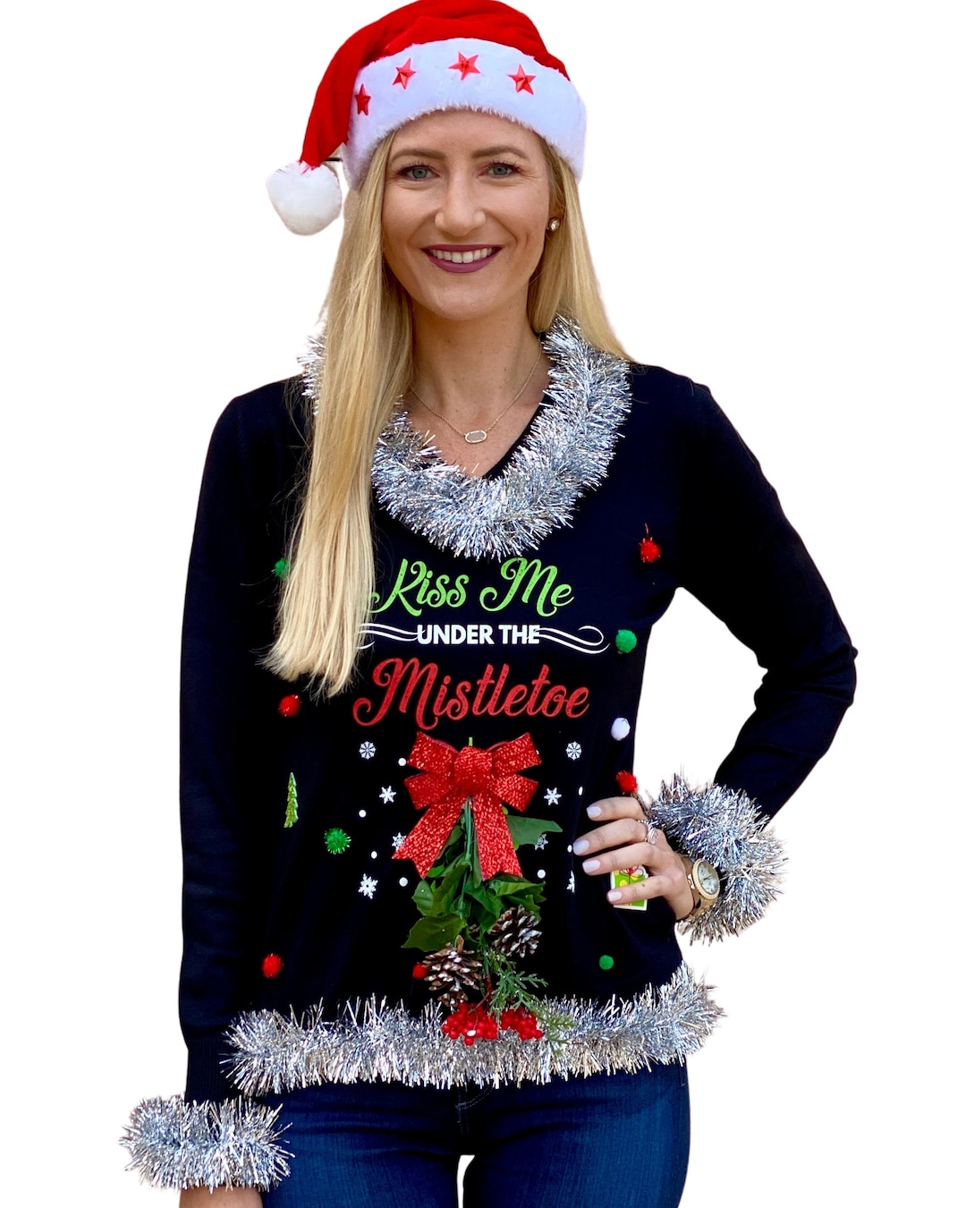 Kiss me under best sale the mistletoe ugly sweater