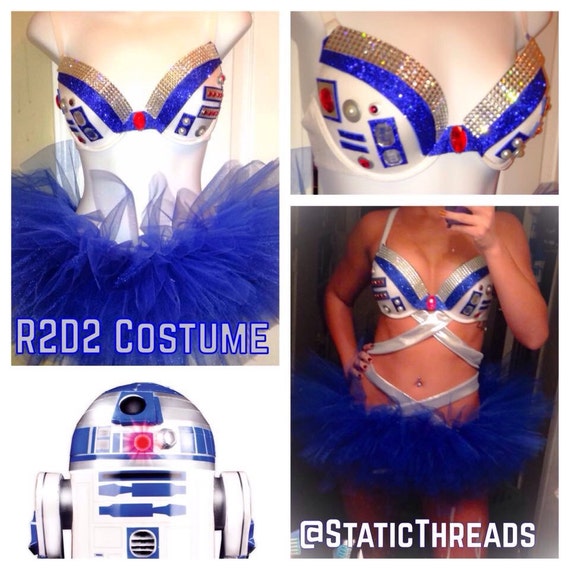 R2D2 Bra, Star Wars Costume Rave Bra and Tutu R2D2 Sexy Costume