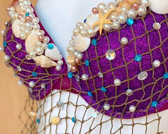 DIY Mermaid Bra Embellishment * Jewelled Halloween Costume Ideas * Ariel